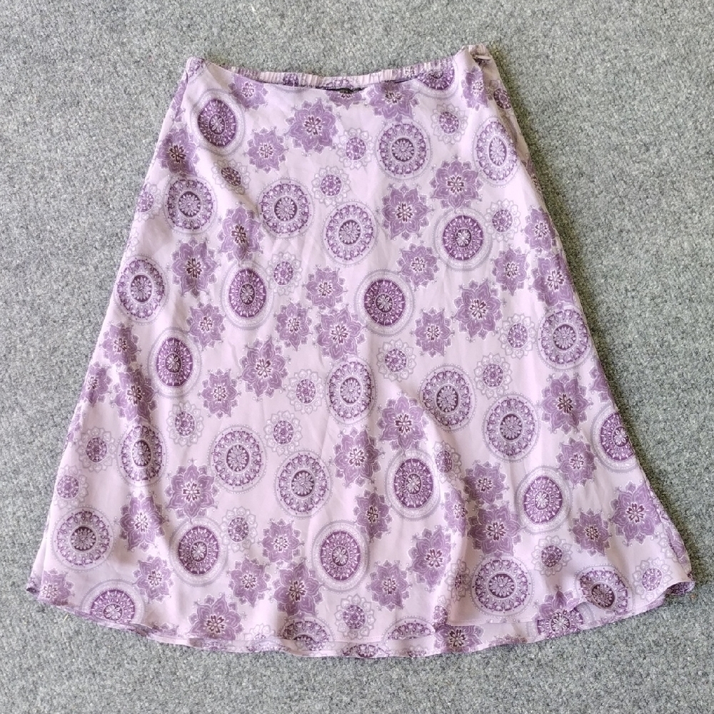 Express Lavender Floral A-Line Skirt